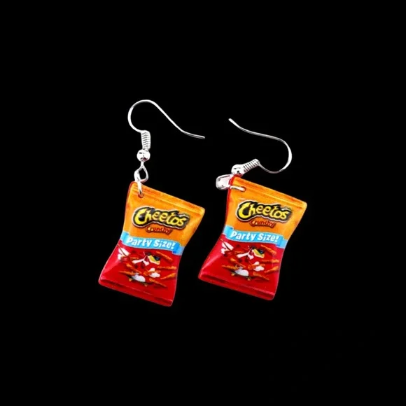 Cheetos bag Hypoallergenic Earrings. NWT - Picture 2 of 2